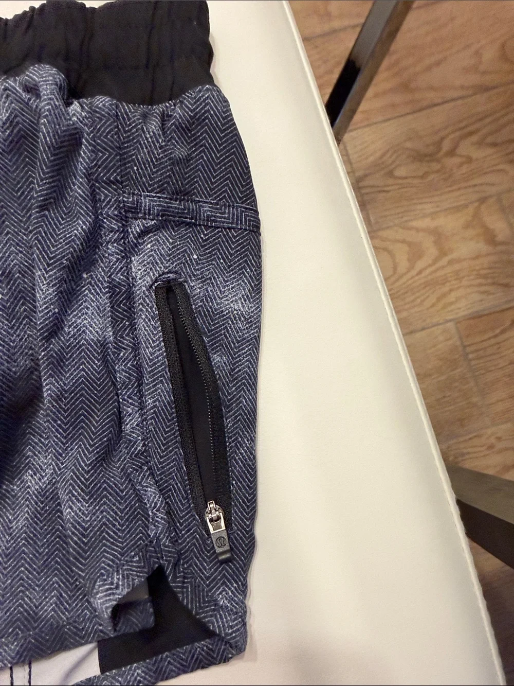 lululemon athletica Navy Blue Athletic Shorts with Black Waistband